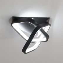 Plafonnier led moderne 26W, Lampe de Plafond en forme de 2 Carré en Aluminium, Luminaire Plafonnier Noir Metal, Pour Balcon D'entrée de Couloir,