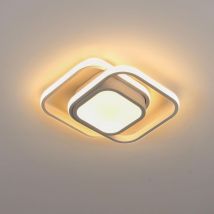 Comely - Plafonnier led 32W Moderne à Double Carré, pour Salon, Chambre, Cuisine, Couloir - Blanc - Lumière Chaude 3000K - 15 cm Puisard