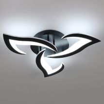 COMELY Plafonnier Led Moderne, 36W 2900LM Luminaire Plafonnier Led Noir, Créatif Pétales Design Lampe de Plafond en Acrylique pour Chambre, Salon,