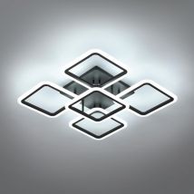 Goeco - Plafonnier Led Moderne, 60W 6800LM Luminaire Plafonnier led Noir en Acrylique, 6500K Lumière Blanche Froide, Lampe de Plafond Intérieur pour