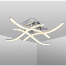 Jormftte - Plafonnier led Moderne, Luminaire Plafonnier en Forme de Vague, Modules led 24W Intégrés, 4x380Lm, Blanc Chaud 3000K, Suspension Luminaire