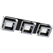 Licht-erlebnisse - Plafonnier led noir chromé oblong 4200 k lumière blanc neutre 900 lm plafonnier