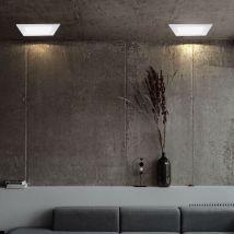 Plafonnier led panneau encastrable carré plafonnier blanc panneau de lampe de salon, aluminium, 8W 720Lm blanc froid, LxlxH 12x12x2 cm, lot de 2