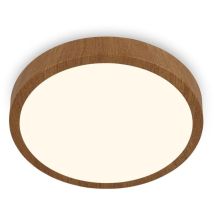 Brilo - Plafonnier Led Plafonnier Luminaire Apparent Blanc Chaud Aspect Bois 24 W 38 Cm Ner