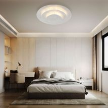 Globo - Plafonnier led plafonnier salon métal argenté d 18 cm