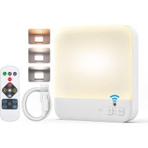 Centifree - Plafonnier led plat à intensité variable avec télécommande - Fonctionne sur piles avec détecteur de mouvement - 250 lm - 3 modes de