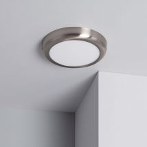 Ledkia - Plafonnier led Rond Métal Design Silver 18W Ø225mm 3000K Blanc chaud