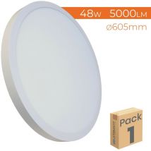 Led Atomant Sl - Plafonnier led Rond Panneau Surface 48W 5000LM 605mm Blanc Froid 6500K - Lot de 1 u.