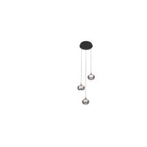 Fabrilamp - Plafonnier led suspendu Pompeya 3 lumières avec télécommande (21W 3CCT 1890lm) IP20 80-100x35x35cm couleur noir