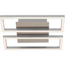Briloner - Plafonnier led leuchten frame, 16 w, 1400 lm, IP20, nickel mat, métal-plastique, intensité lumineuse variable, 28 x 23,8 x 6 cm