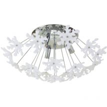 Sampa - Plafonnier luminaire blanc 3 lumières Applique plafond flocons de neige