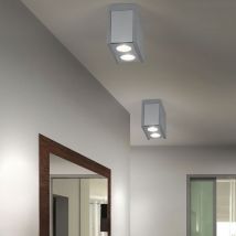 Globo Lighting - Plafonnier, luminaire de couloir, plafonnier, lampe de chambre, luminaire de salon, lampe de cuisine, métal gris béton, 2 ampoules