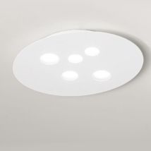 Dakota - Plafonnier Luna En Métal Blanc 60x50cm, 5 Lumières Gx53 Max 5x8w, Design Rond Moderne, Ampoules Non Incluses