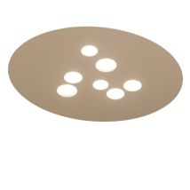 Gea Luce - Plafonnier Luna En Métal Gris Tourterelle 72,5x60cm, 7 Lumières Gx53 Max 7x8w, Design Rond Moderne, Ampoules Non Fournies
