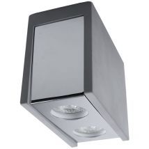 Plafonnier, luminaire de couloir, plafonnier, lampe de chambre, luminaire de salon, lampe de cuisine, métal gris béton, GU10 2 ampoules, l 18 cm