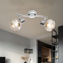 Plafonnier Luminaire Éclairage Métal Chrome Verre Taches Chambre à Coucher Mobile
