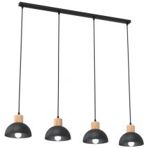 Plafonnier Seco, Métal, Plastique, Noir, 90x18x140 cm