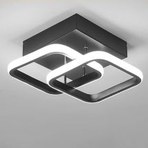 Plafonnier Moderne 22 W Led Blanc Froid 6000 K Acrylique Plafonnier Carré Pour Couloir, Bureau, Chambre À Coucher, Cuisine, Salon (noir)