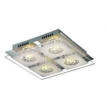 Italux - Declan - Plafonnier affleurant à led moderne Chrome, blanc chaud 3000K 1280lm