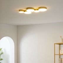 Kosilum - Plafonnier moderne doré 5 spots lumineux led - Skavi