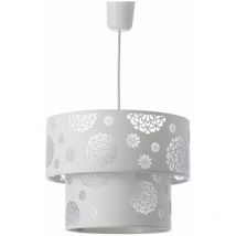 Lustre floral en polyester blanc