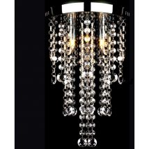 Maison Chic - Plafonnier Moderne Lustre Luminaire avec perles de cristal Blanc Métal 40441