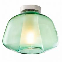 Top-light - Plafonnier moderne top light double skin 1176cr pl1 alpha ve e27 plafonnier led en verre, finition métal chrome poli