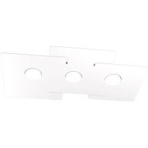 Plafonnier LED ECHO Top Light en métal blanc rectangulaire avec 3 douilles d'ampoule Gx53