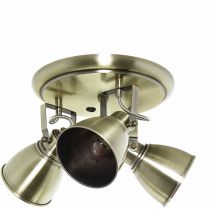 Licht-erlebnisse - Plafonnier métal 3 flammes laiton rond