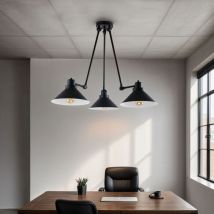 Licht-erlebnisse - Plafonnier noir 3 flammes 61-152cm simona Luminaire