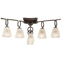 Diyas - Inspired Oberture Plafonnier 6 ampoules E14, marron/oxyde noir
