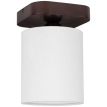Epikasa - Plafonnier Odiel, Bois, Tissu, Marron, Blanc, 13,5x13,5x20 cm