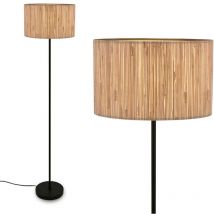 Briloner - Slama Lampadaire, abat-jour en jonc de mer, interrupteur à pied on/off, style boho, douille E27, naturel, Ø35 x 161 cm
