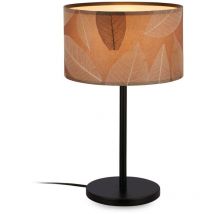 Briloner - Mata Lampe de table, décor de feuilles, interrupteur à câble, style boho, douille E27, couleur café, Ø25 x 41,5 cm