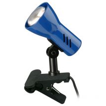 Lampe à pince Briloner leuchten lock, 40 w, IP20, bleu, métal-plastique, excl. 1x E14, 6,5 x 11,5 x 10,8 cm