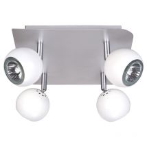 Plafonnier patère orientable bowl GU10 4x35W blanc