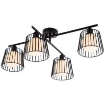 Nino - Plafonnier Plafonnier 4 flammes métal blanc 71 cm salon chambre