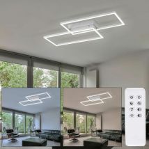 Etc-shop - Plafonnier Plafonnier design lampe chambre à coucher télécommande dimmable veilleuse contrôle cct, métal blanc mat, 1x led 27 Watt 3100lm
