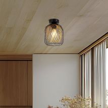 Globo Lighting - Plafonnier plafonnier lampe de salon grille métal noir doré h 24,5 cm