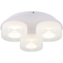 Globo Lighting - Plafonnier plafonnier led salon lumière métal verre blanc d 38 cm
