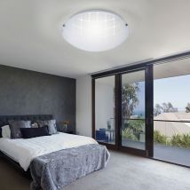 Globo Lighting - Plafonnier plafonnier salon lampe de couloir lampe de chambre, verre chromé opale, led 8W 600Lm blanc chaud, DxH 25x7,5cm