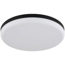 Globo - Plafonnier plafonnier salon led noir opale mat rond d 30 cm