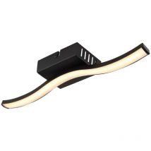 Globo - Plafonnier plafonnier salon lumière led ondulé noir opale cuisine