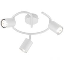 Fischer&honsel - Plafonnier Rondell lampe de salon métal blanc spots led mobiles d 38 cm