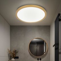 Plafonnier, lampe de salle de bain, plafonnier, lampe de salon, lampe de salle à manger, laiton plastique blanc, rétroéclairage IP44 fonction mémoire