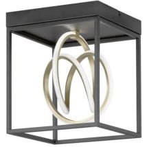 Fischer Leuchten – Plafonnier LED dimmable 25x25 cm – 1900 Lumens, 2700K à 6500K, Noir, Applique murale – Garantie 7 ans