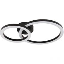 Globo - Plafonnier salon plafonnier led anneaux design noir l 42 cm