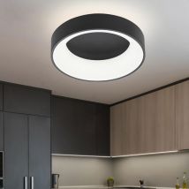 Plafonnier salon plafonnier led rgb plafonnier télécommande, rétroéclairage changement de couleur dimmable cct, noir, led 26W 2100Lm 3000-6200K,