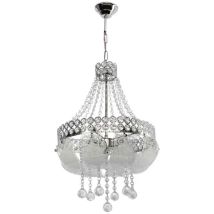Plafonnier Sare Mdl3550 Verre Décoré Argent Et Pierres Effet Cristal