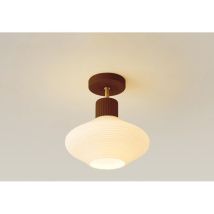 Plafonnier Semi-encastré, Moderne, Proche Du Plafond, Avec Abat-jour En Verre Rainuré Ondulé Blanc, Luminaires Suspendus De Ferme For Chambre D'Enfant